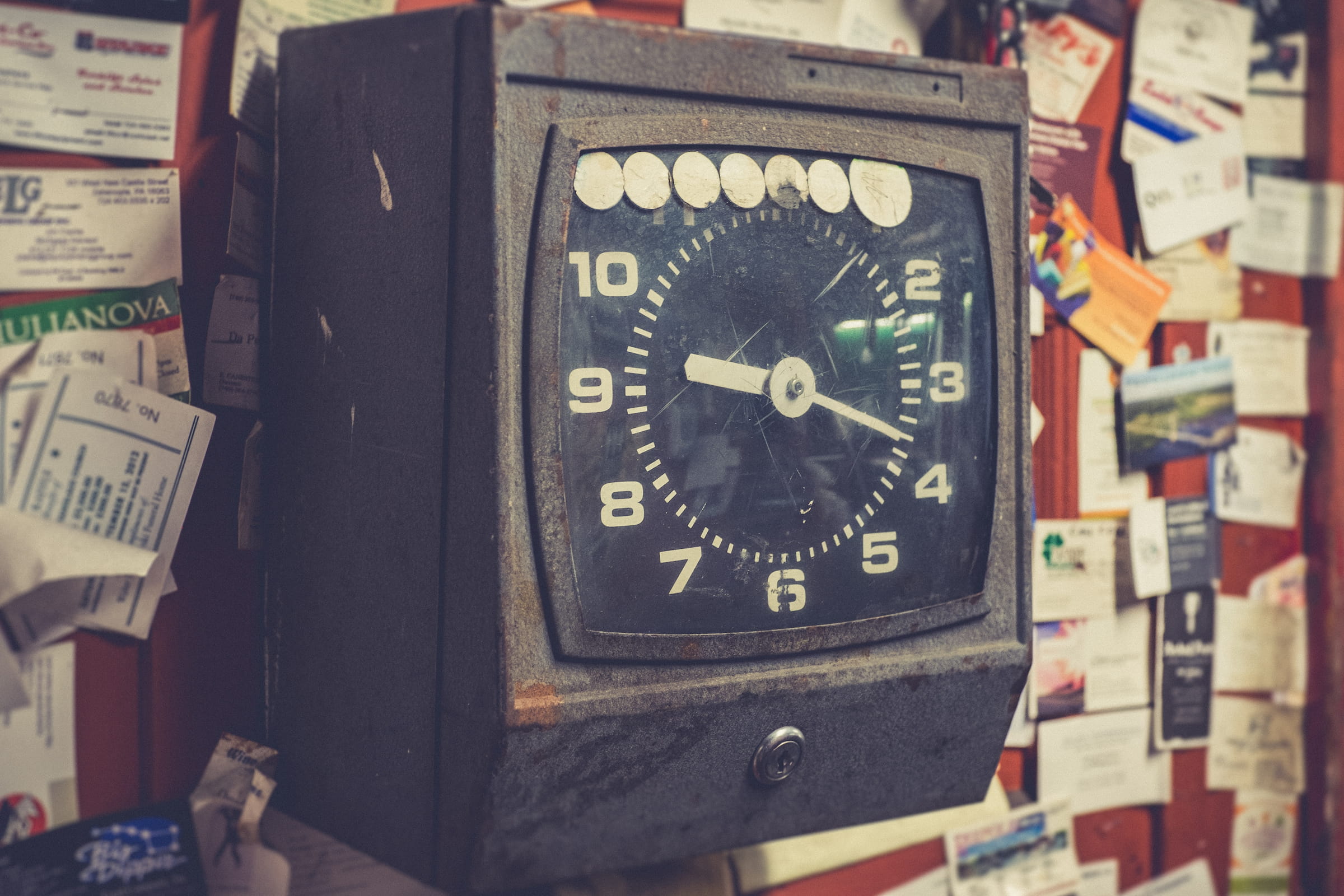 Old-fashioned punch clock